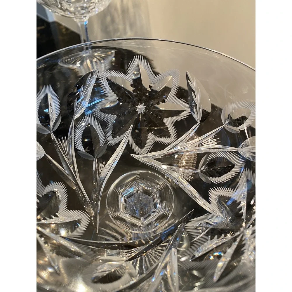 Vintage Nachtmann Traube Cut To Clear Crystal Sherbet Compote Bowls Set Of 3